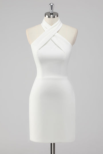 Robe trapèze dos nu en satin Little White Graduation
